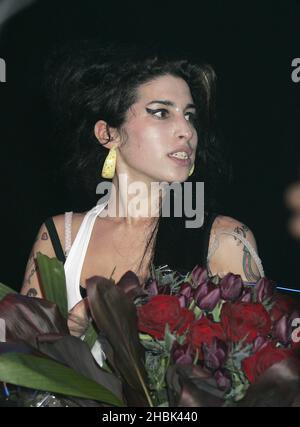 Amy Winehouse tritt im APRIL 14,2007 im GAY Astoria in London auf. Stockfoto