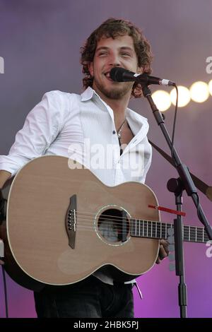 James Morrison beim Isle of Wight Festival, Newport, am 9,2007. Juni. Stockfoto