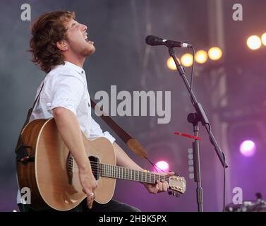 James Morrison beim Isle of Wight Festival, Newport, am 9,2007. Juni. Stockfoto