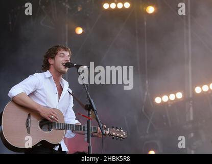 James Morrison beim Isle of Wight Festival, Newport, am 9,2007. Juni. Stockfoto