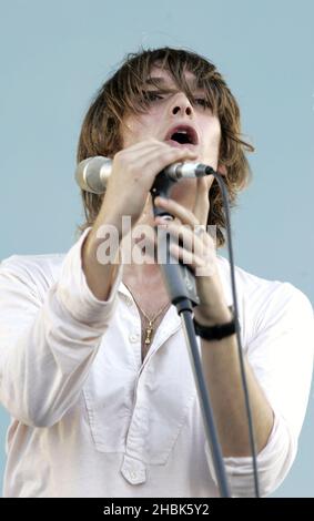 Paolo Nutini tritt beim Isle of Wight Festival 2007 in Newport auf. Stockfoto