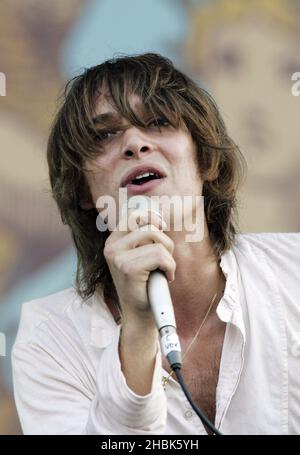 Paolo Nutini tritt beim Isle of Wight Festival 2007 in Newport auf. Stockfoto