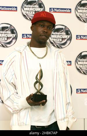 Dizzee Rascal bei den Nationwide Mercury Prize Albums of the Year Nominierungen 2007, im Hospital in Covent Garden, im Zentrum von London. Stockfoto