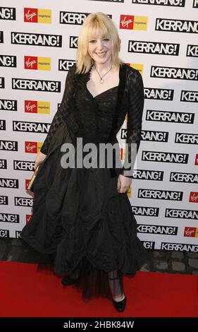 Yvette Fielding im Awards Room bei den Kerrang Awards, in der Brauerei, London. Stockfoto