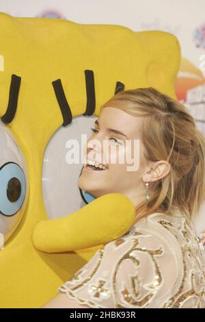 Emma Watson bei der Ankunft für die Nickelodeon Kids Choice Awards bei Excel in Docklands, East London. Stockfoto