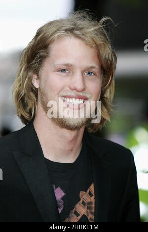 Sam Branson kommt zur britischen Filmpremiere von Hancock im Vue West End, London. Stockfoto