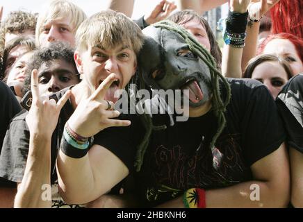 Publikum beim Download Festival 2009 im Donnington Park in Derby. Stockfoto