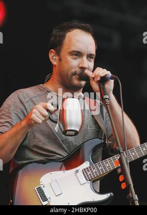 Dave Matthews und die Dave Matthews Band treten am dritten Tag des Festivals im Hyde Park, London, bei Hard Rock Calling auf. Stockfoto