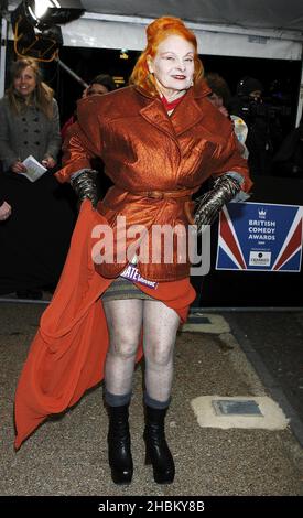 Vivienne Westwood kommt bei den British Comedy Awards in den LWT Studios in London an. Stockfoto