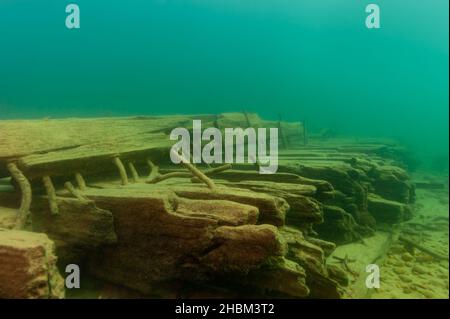 Das Schiffswrack von Herman Hettler im Alger Unterwasser-Reservat im Lake Superior Stockfoto