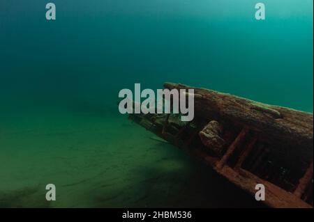 Das Schiffswrack von Herman Hettler im Alger Unterwasser-Reservat im Lake Superior Stockfoto