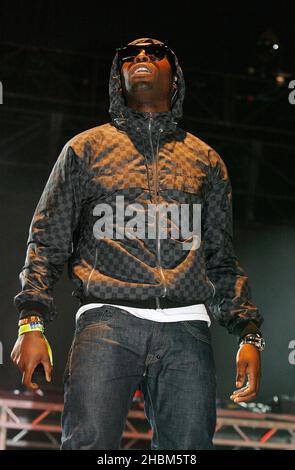 Tinie Tapah spielt live auf der Bühne beim Wireless Festival im Hyde Park in London. Stockfoto