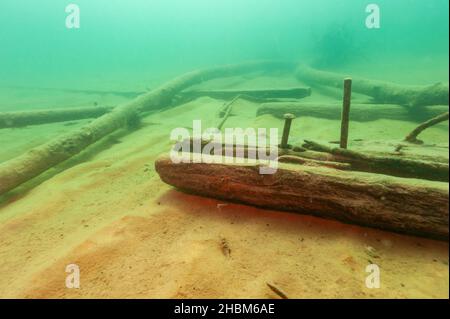 Das Schiffswrack von Herman Hettler im Alger Unterwasser-Reservat im Lake Superior Stockfoto