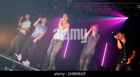 The Wanted treten im G-A-Y Heaven in London auf. Stockfoto