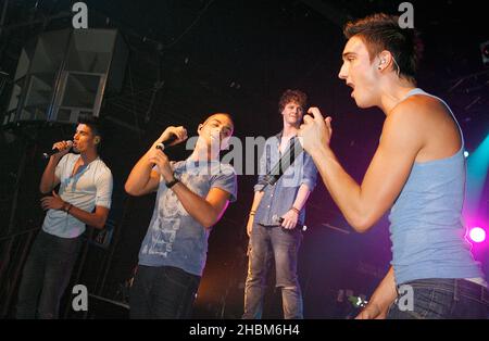 The Wanted treten im G-A-Y Heaven in London auf. Stockfoto