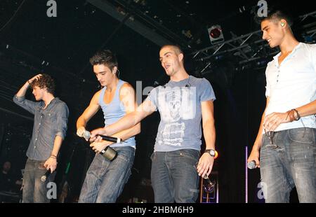 The Wanted treten im G-A-Y Heaven in London auf. Stockfoto