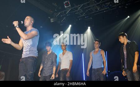 The Wanted treten im G-A-Y Heaven in London auf. Stockfoto