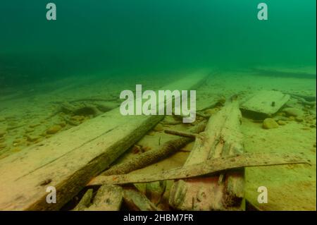 Das Schiffswrack von Herman Hettler im Alger Unterwasser-Reservat im Lake Superior Stockfoto