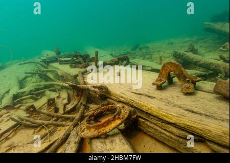 Das Schiffswrack von Herman Hettler im Alger Unterwasser-Reservat im Lake Superior Stockfoto