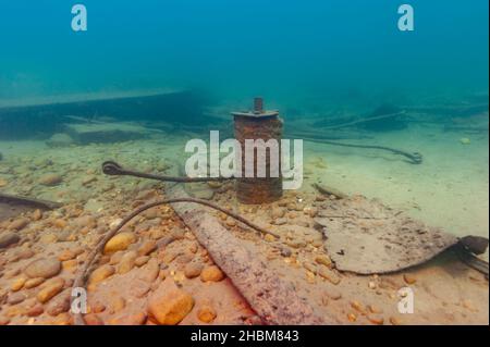 Das Schiffswrack von Herman Hettler im Alger Unterwasser-Reservat im Lake Superior Stockfoto