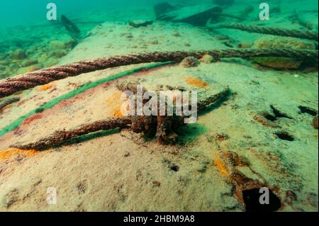Das Schiffswrack von Herman Hettler im Alger Unterwasser-Reservat im Lake Superior Stockfoto