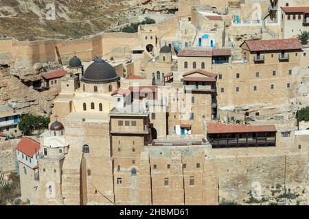 Mar Saba griechisch-orthodoxes Kloster in Israel. Stockfoto