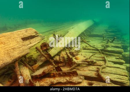 Das Schiffswrack von Herman Hettler im Alger Unterwasser-Reservat im Lake Superior Stockfoto