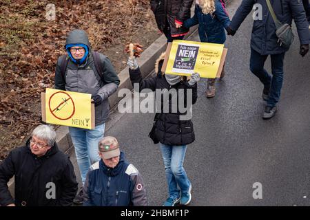 Nürnberg, Deutschland. 19th Dez 2021. Am 19. Dezember 2021 gab es in Nürnberg Demonstrationen. Sie protestierten gegen alle aktuellen und möglicherweise bevorstehenden Covid-19-Maßnahmen. (Foto: Alexander Pohl/Sipa USA) Quelle: SIPA USA/Alamy Live News Stockfoto