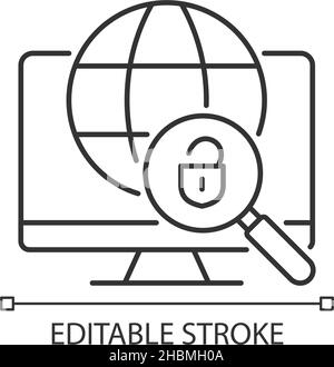 DNS-Tunneling erkennt lineares Symbol Stock Vektor