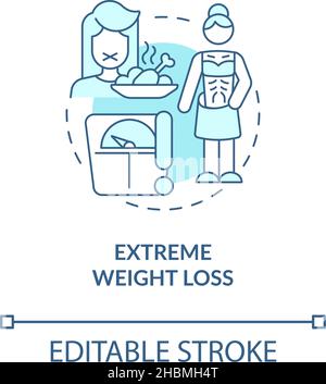 Extreme Gewichtsverlust türkisfarbenes Konzept Symbol Stock Vektor