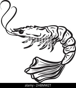 Cartoon Illustration Logo oder Maskottchen aus dem Tiefseefrabben-Hummerschwamm Stock Vektor