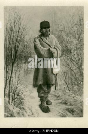 Kiewer Museum für Russische Kunst. Ivan Kramskoi. Alte 12 Vintage Fotopostkarte der UdSSR, 1954. Stockfoto