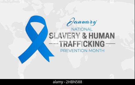 Hintergrund Illustration Banner zur Verhinderung von Sklaverei und Menschenhandel Stock Vektor