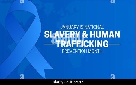 Blue National Slavery and Human Trafficking Prevention Month Hintergrund Illustration Banner Stock Vektor