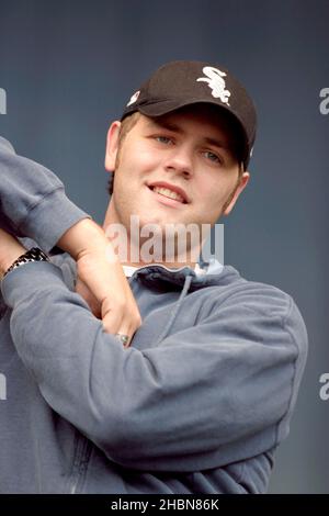 Westlife auf der Bühne der BRMB Party im Park, Birmingham, Großbritannien. 5th. Juli 2003. Stockfoto