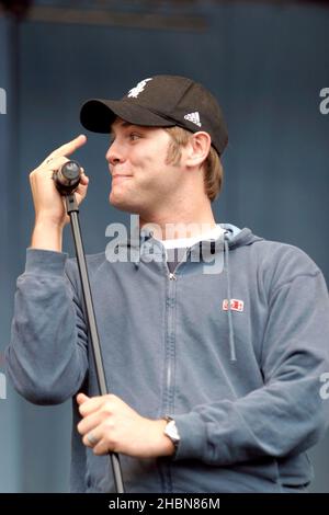 Westlife auf der Bühne der BRMB Party im Park, Birmingham, Großbritannien. 5th. Juli 2003. Stockfoto