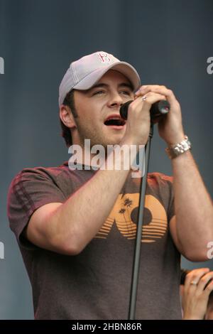 Westlife auf der Bühne der BRMB Party im Park, Birmingham, Großbritannien. 5th. Juli 2003. Stockfoto