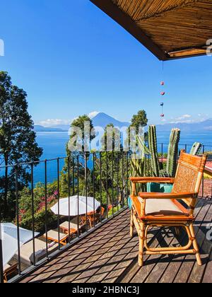 Casa Palopó, ein Boutique-Hotel am Ufer des Atitlán-Sees in Guatemala Stockfoto