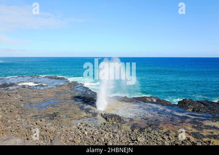 Spouing Horn in der Nähe von Poipu auf Kauai Stockfoto