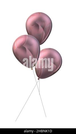 Folie Pink Farbe Glänzende, Glänzende Ballons Stock Vektor