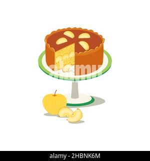 Apfelkuchen hausgemachtes Dessert Stock Vektor