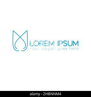 Tulpe Blume und Pflanzen-Logo. Blume Luxus linearen Stil. Vektor abstraktes Abzeichen für die Gestaltung von Naturprodukten, Blumengeschäft, Kosmetik, Ökologie Konzept Stock Vektor