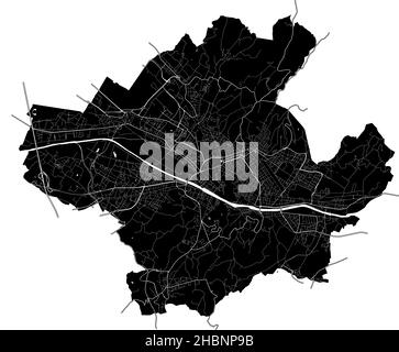 Florenz, Italien, hochauflösende Vektorkarte mit Stadtgrenzen und bearbeitbaren Pfaden. Der Stadtplan wurde mit weißen Flächen und Linien für Hauptstraßen gezeichnet Stock Vektor