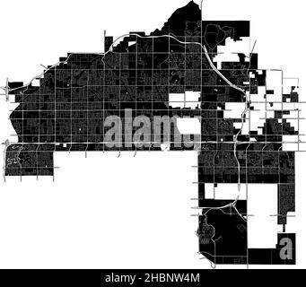 Mesa, Arizona, USA, hochauflösende Vektorkarte mit Stadtgrenzen und bearbeitbaren Pfaden. Der Stadtplan wurde mit weißen Flächen und Linien f gezeichnet Stock Vektor