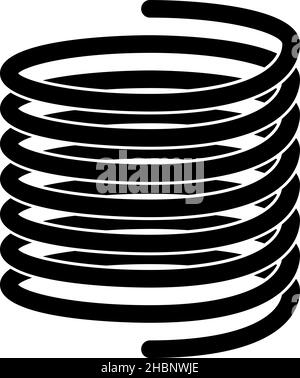 Symbol für Spiralstahlfeder. Zylindrische Kabelrolle Stock Vektor