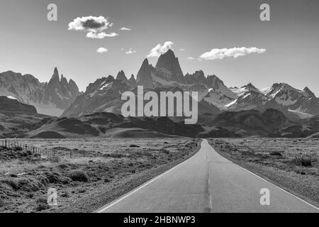 Mount Fitz Roy und Cerro Torre in der Nähe von El Chalten, Argentinien Stockfoto