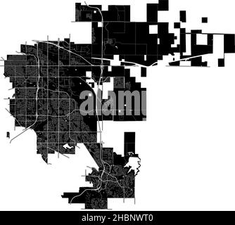 Aurora, Colorado, USA, hochauflösende Vektorkarte mit Stadtgrenzen und bearbeitbaren Pfaden. Der Stadtplan wurde mit weißen Flächen und Linien gezeichnet Stock Vektor