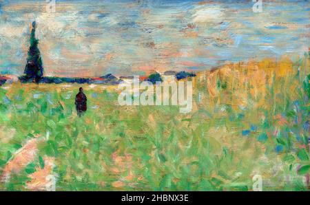 A Summer Landscape (1883) von Georges Seurat. Stockfoto