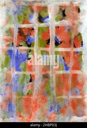 Handgezeichnetes Aquarell-Karo-Muster in grün-roten Farben. Kariertes weihnachtsschmuck für Stoff, Tapeten, Hintergründe, Abdeckungen, Verpackung, Geschenkpapier und Papierdrucke. Stockfoto