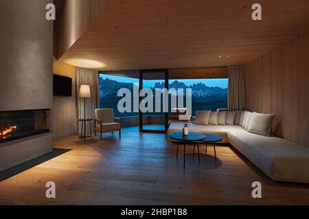 Forestis Dolomites, ein italienisches Luxushotel Stockfoto